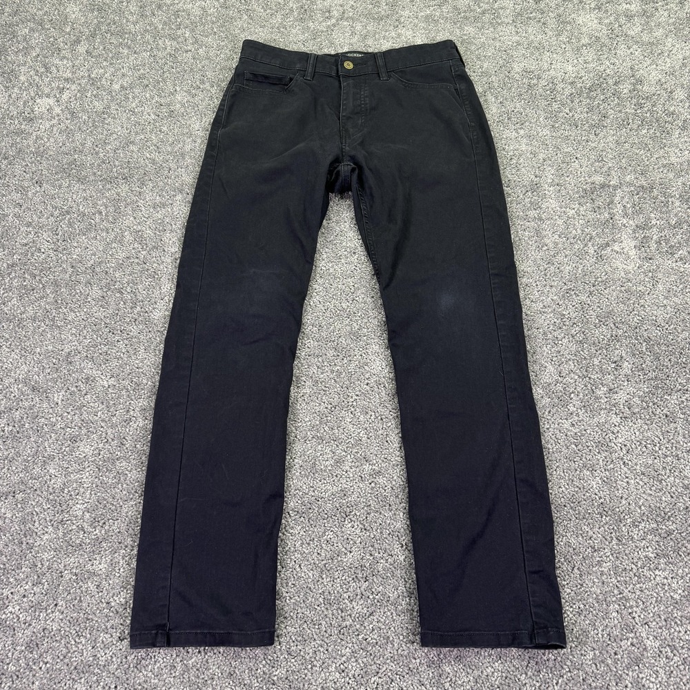 Dockers Pants Mens 29x30 Blue Black Slim Chino Straight Casual City Pockets